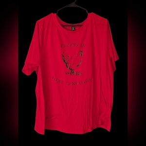 Shein Red Graphic Print T-shirt "Fowl Language" Size 3XL EUC